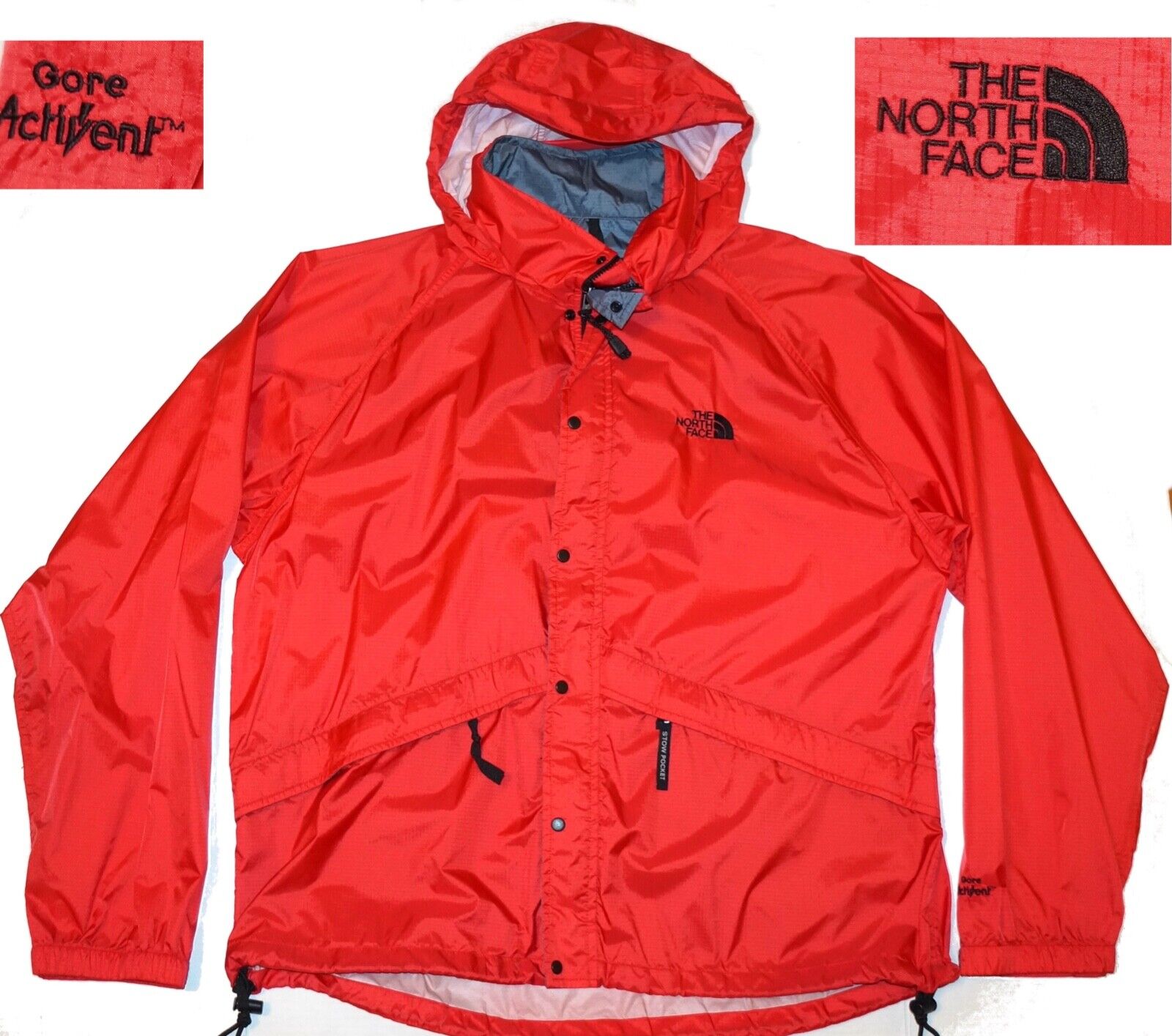 The North Face Windbreaker Jacket Hood Gore Activent Vented The North Face Windbreaker Jacket Hood Gore Activent Vented