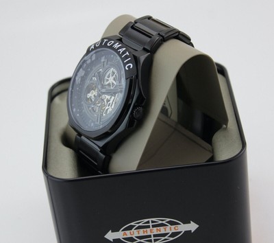 Pre-owned Fossil - Evanston Automatic Black Stainless Steel Multifunction Watch \ Rrp£224