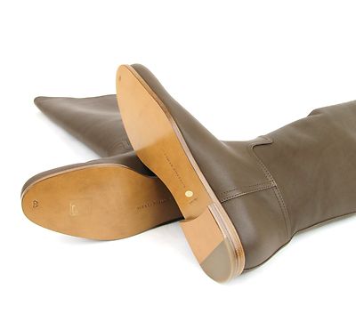 Pre-owned Bottega Veneta $1280 Authentic  Leather Tall Boots, Brown, 297865 2515