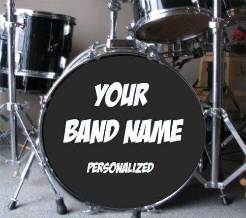 Custom Personalized Band Name or Logo  Decal Sticker Bass Drum Head..pick color