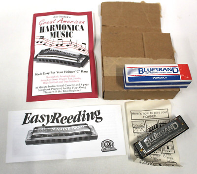 Hohner Bluesband Harmonica Key of C w/ Box, Instructions, Song Book & Adv.