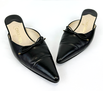 Chanel pointed toe mules clearance