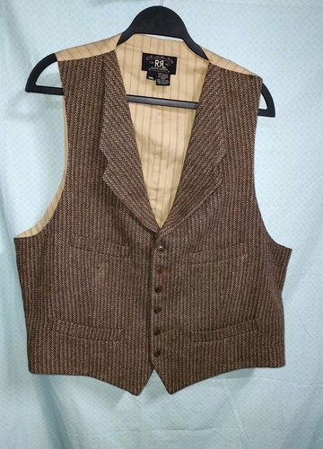 RRL ダブルアールエル　POSADAS VEST RRL Double RL Ralph Lauren Tweed Brown Wool Waistcoat Vest