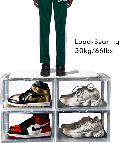 Hat Organizer Box Clear Upgraded Plastic Shoe Storage Collection Display Case 