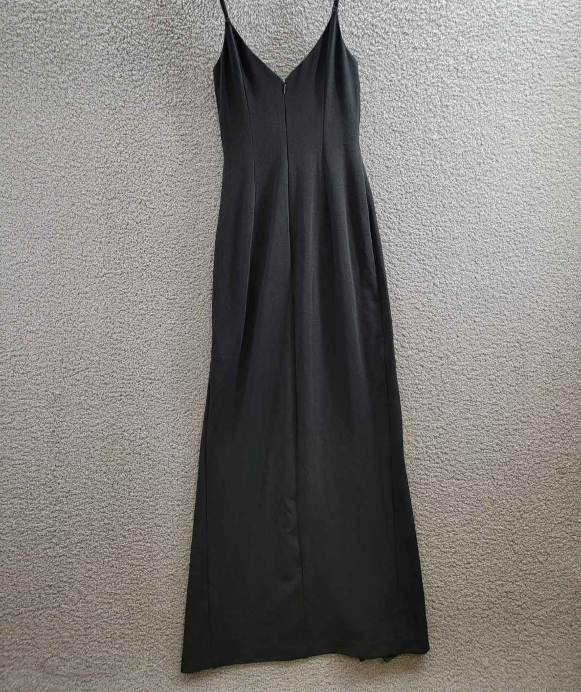 Adrianna by Adrianna Papell Knit Crepe Column Gown Women's 2 Black Back Zip - Picture 9 of 17