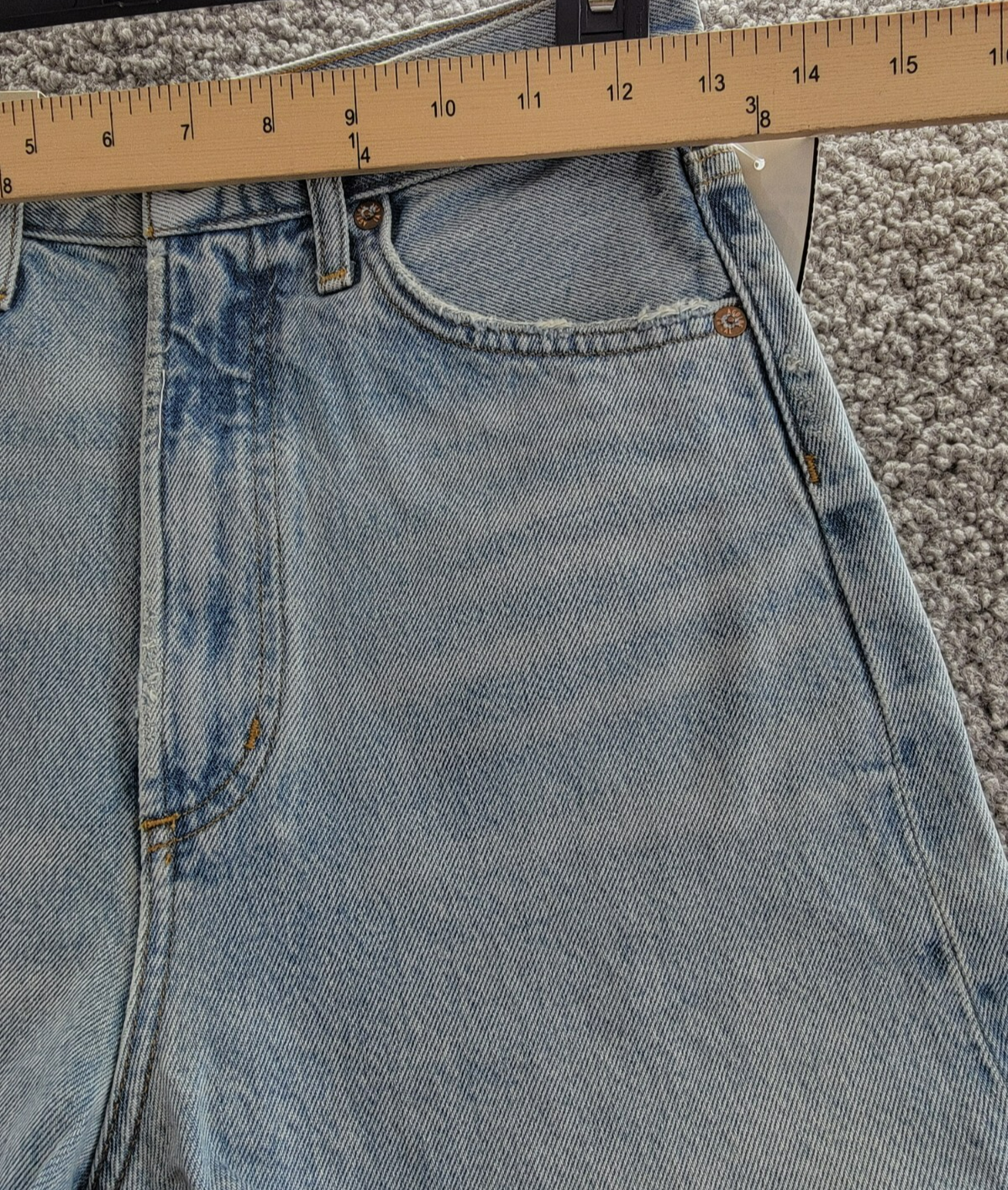 Agolde Stella High Rise Baggy Denim Shorts Women's 23 Agreement Button Zipped - Picture 5 of 18