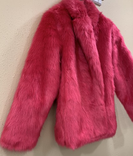Pre-owned Michael Kors Faux Fur Electric Pink Jacket Size L