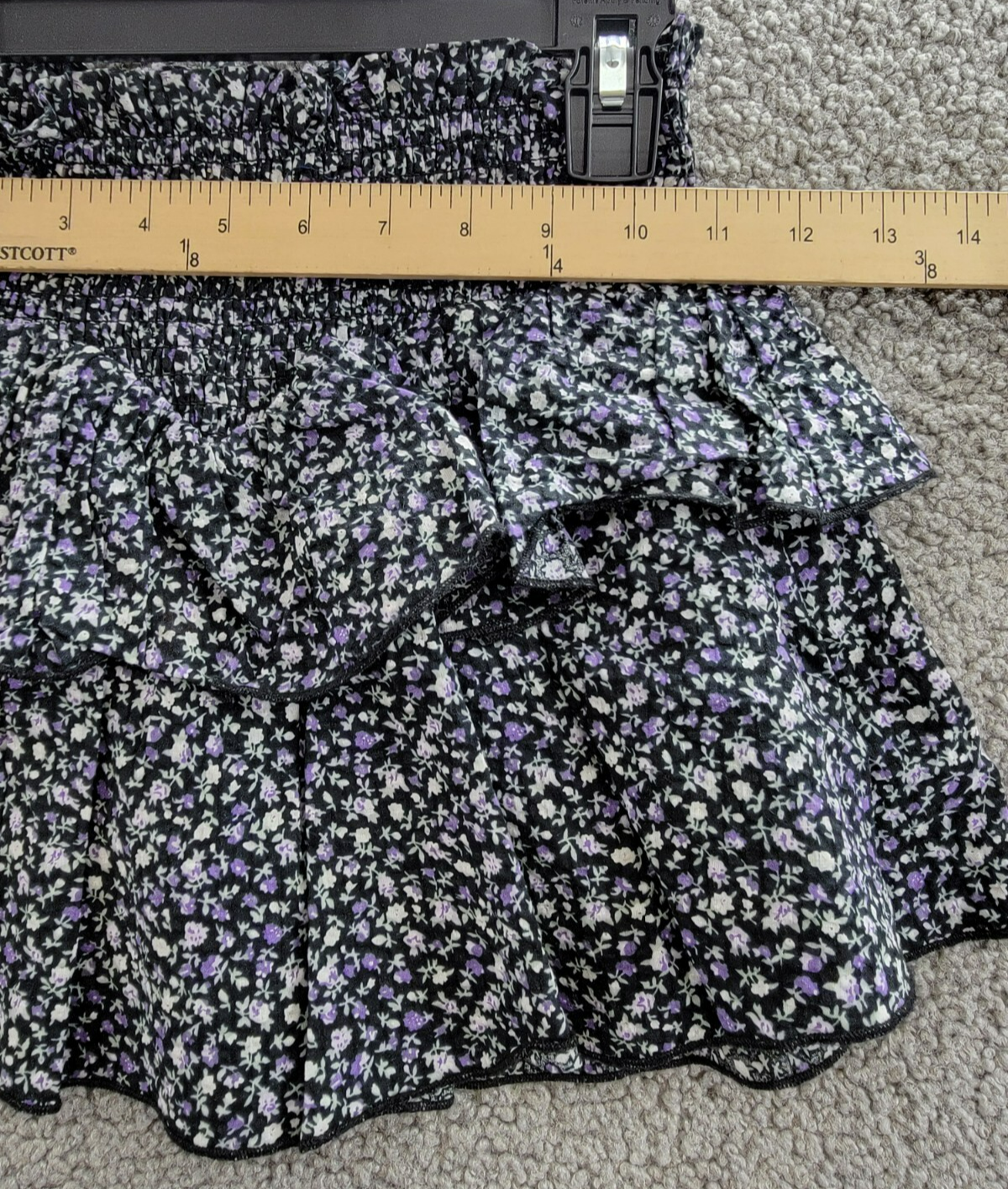 KatieJnyc Brooke Floral Print Skirt Girls' S Black Multi Smocked Elastic Waist - Picture 5 of 15