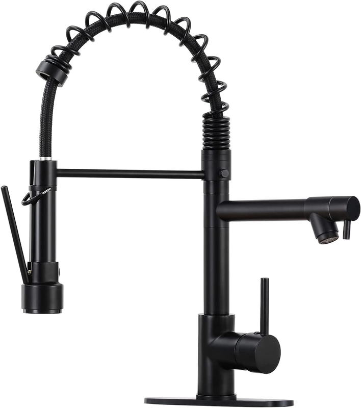 Kitchen Faucet with Pull down Sprayer,Single Handle Two Outlet Commercial Kitche