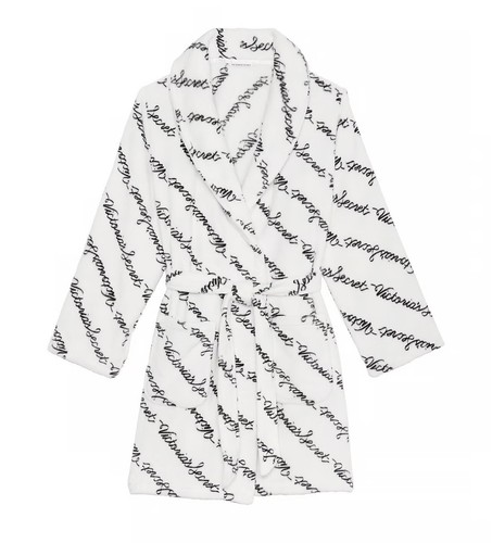 VICTORIA'S SECRET THE COZY Plush ロング ROBE Victoria's Secret Plush Cozy Robe VS Logo Color Black Size