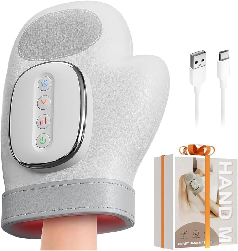 Electric Hand Massager, Heat Compress Shiatsu Glove, Portable Cordless | Nice fo
