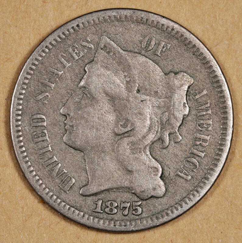 1875 Three Cent Nicket.  Better Grade.  193260