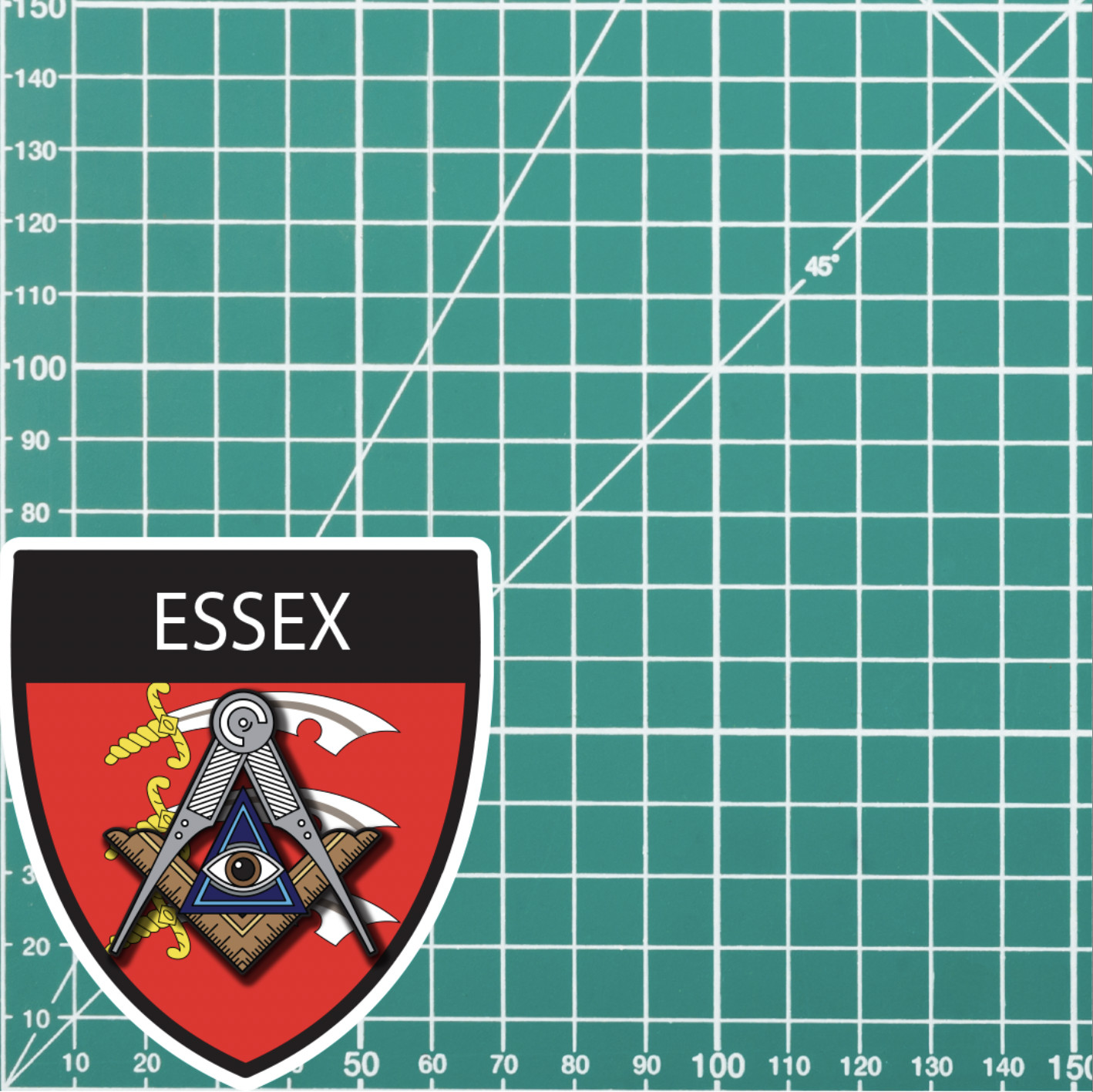 Essex Masonic Shield Sticker - Picture 4 of 4