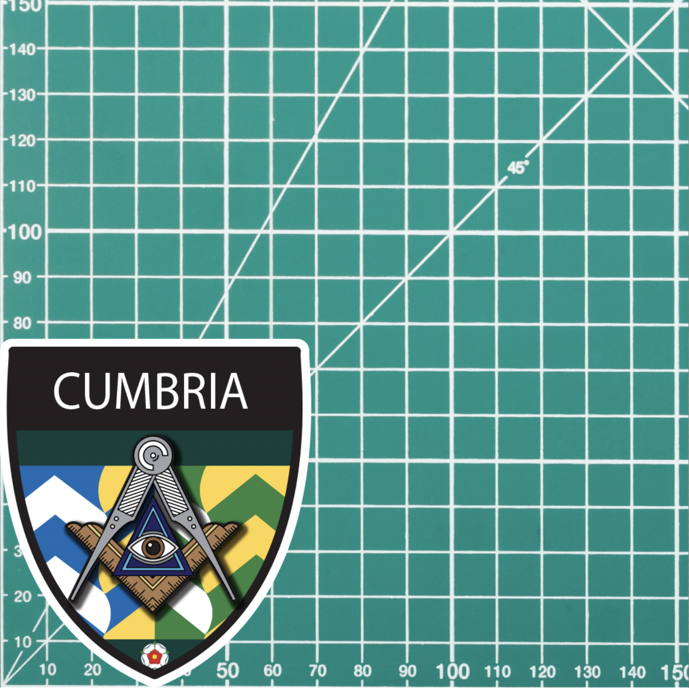 Cumbria Masonic Shield Sticker - Picture 4 of 4