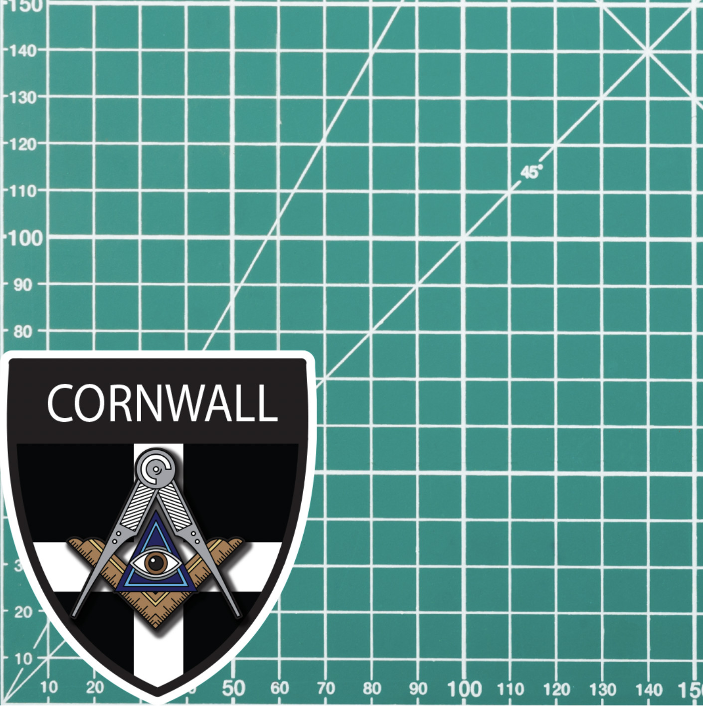 Cornwall Masonic Shield Sticker - Picture 4 of 4