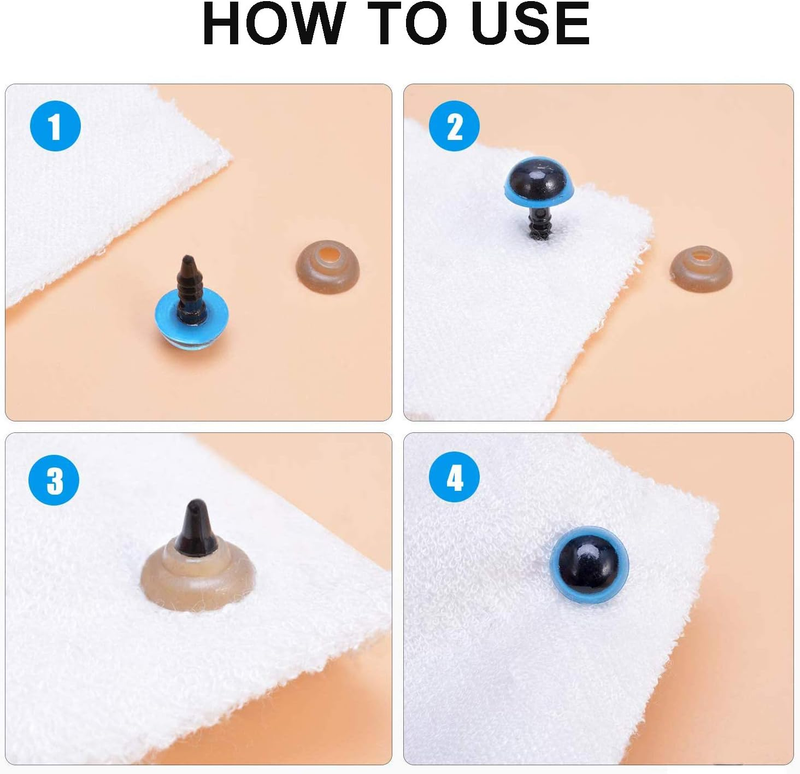 600 Pcs Colorful Plastic Safety Eyes and Noses with Washers, Safety Eyes for Stu