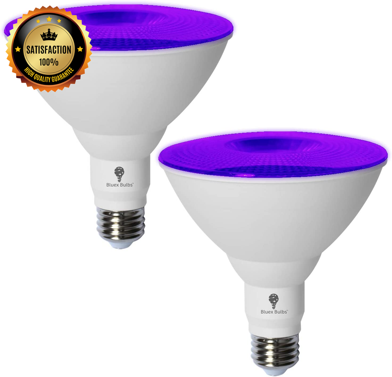 2 Pack Bluex LED Par38 Flood Purple Light Bulb - 18W (120Watt Equivalent)