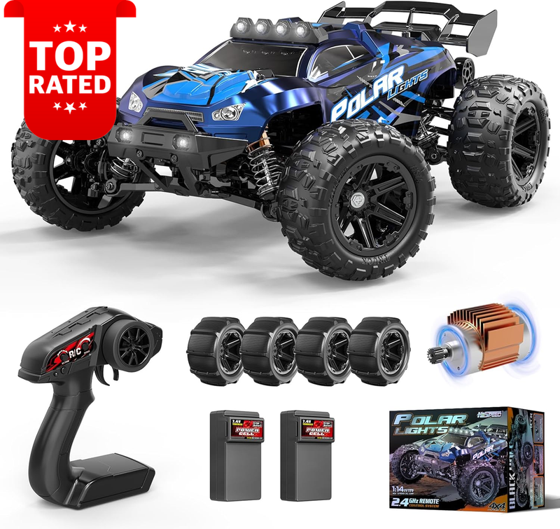 1:14 Scale All Terrain RC Car 4WD Off-Road 40+ KPH Fast Fun for Boys Adults