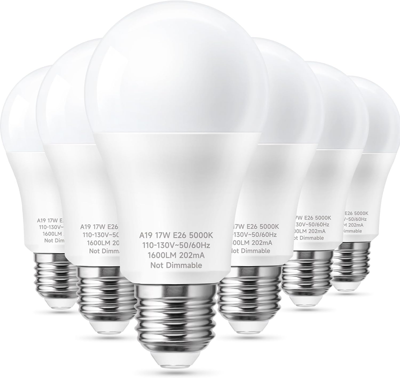 17W LED Bulb 150 Watt Equivalent, A19 1600 Lumen Super Bright LED Light Bulbs, D