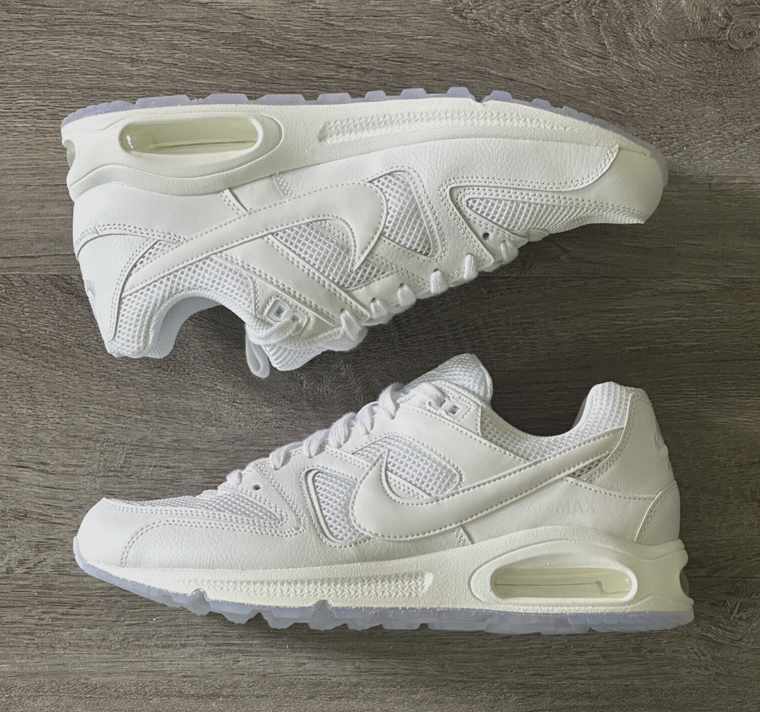 靴 NIKE AIR MAX COMMAND 629993-112 Nike Air Max Command Leather Triple White Mens Running Shoes