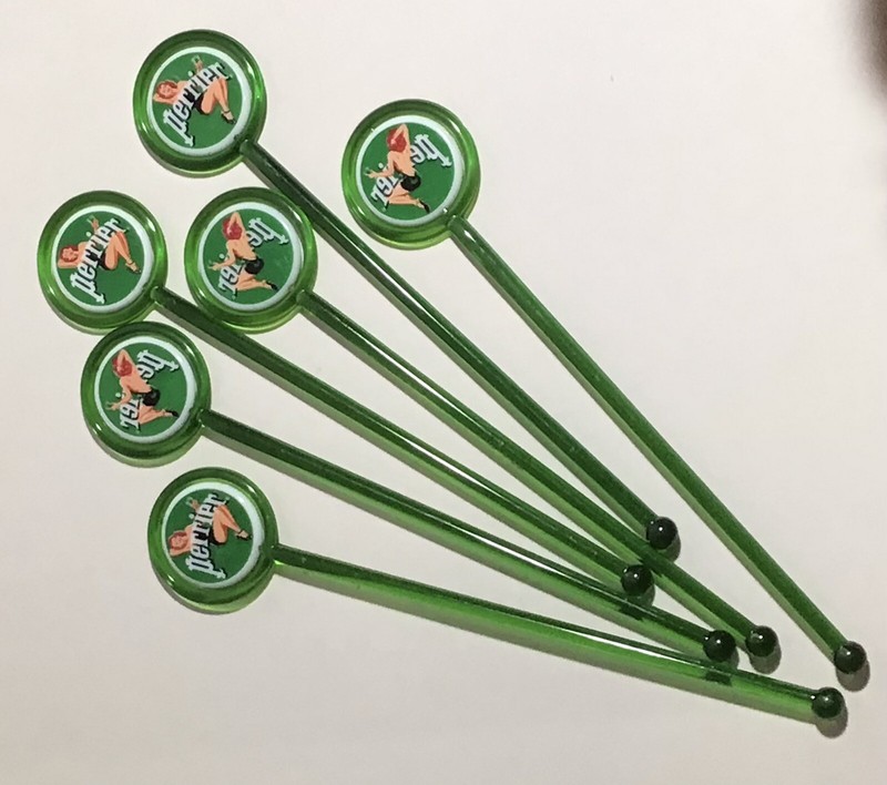 6 Touillettes - Perrier  - Touilleurs  Ã SystÃMe - PinâUp - Objets Publicitaires