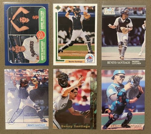 ⚾️ Benito Santiago 6-CARD LOT including ROOKIE 1986 Fleer #644. rookie card picture