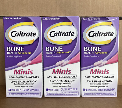 Caltrate 600+D3 Plus Minerals Minis Supplements - 150 Tablets 12/24  Pack Of 3