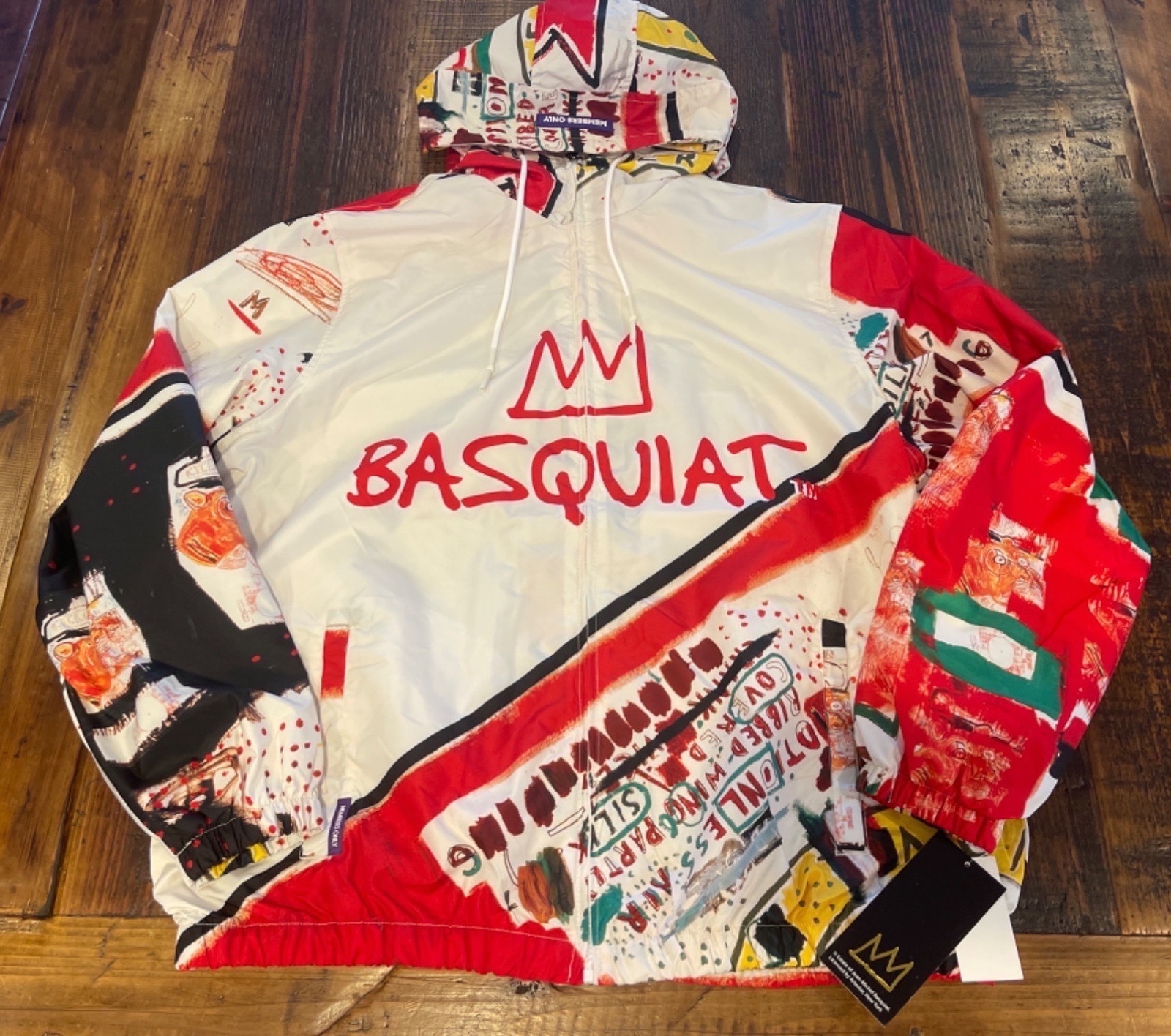 バスキア&メンバーズオンリー  ウインドブレーカー　メンズ US【M】２ Members Only x Basquiat Midweight Black Windbreaker Jacket