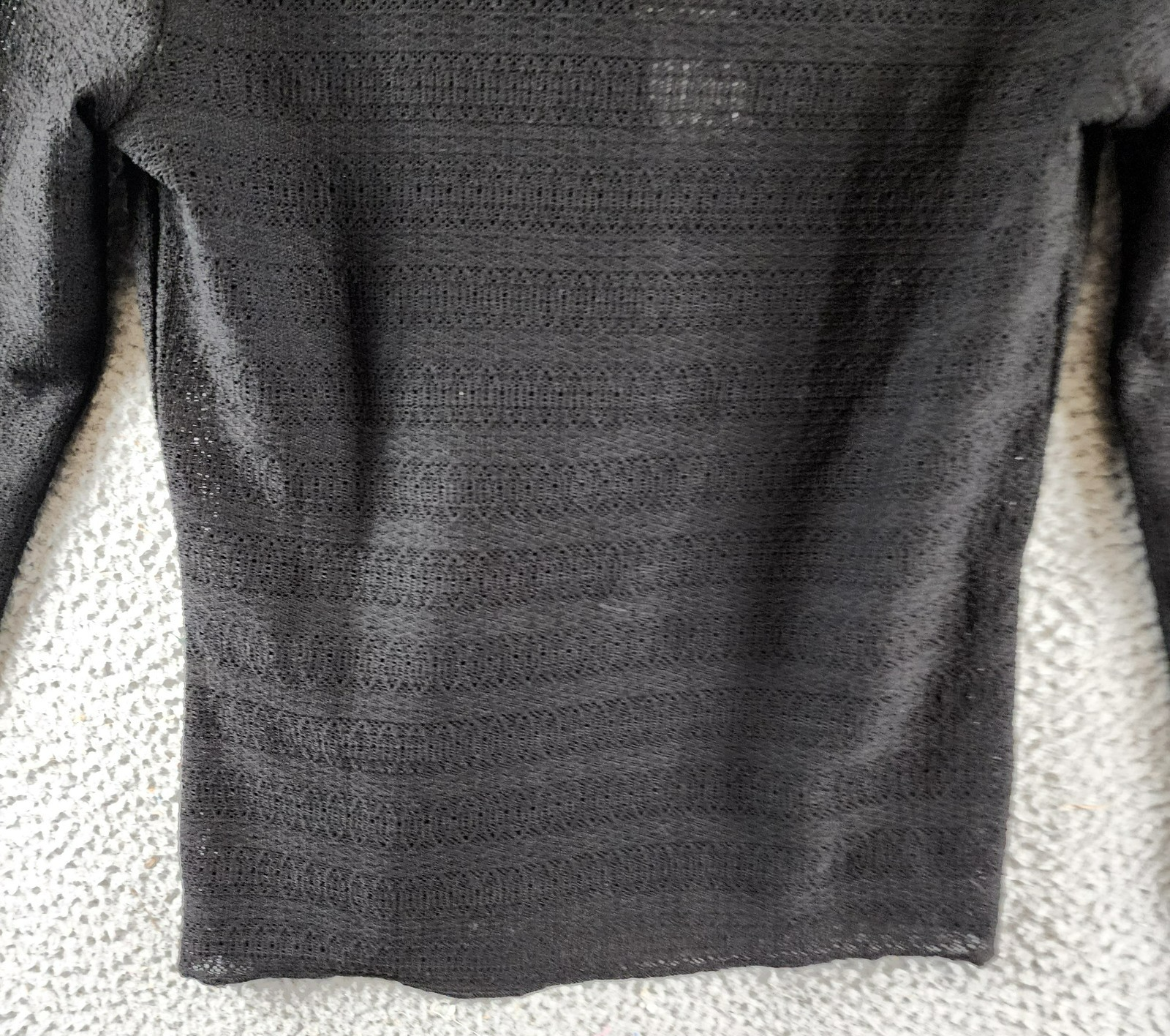 rag & bone Julia Polo Top Women's XS Black Textured Open Knit Collared Pullover - Picture 13 of 14