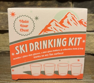 Ski Drinking Kit 4 Shot Glasses Make Your Own Shotski Ski Set Shot Glass Kit
