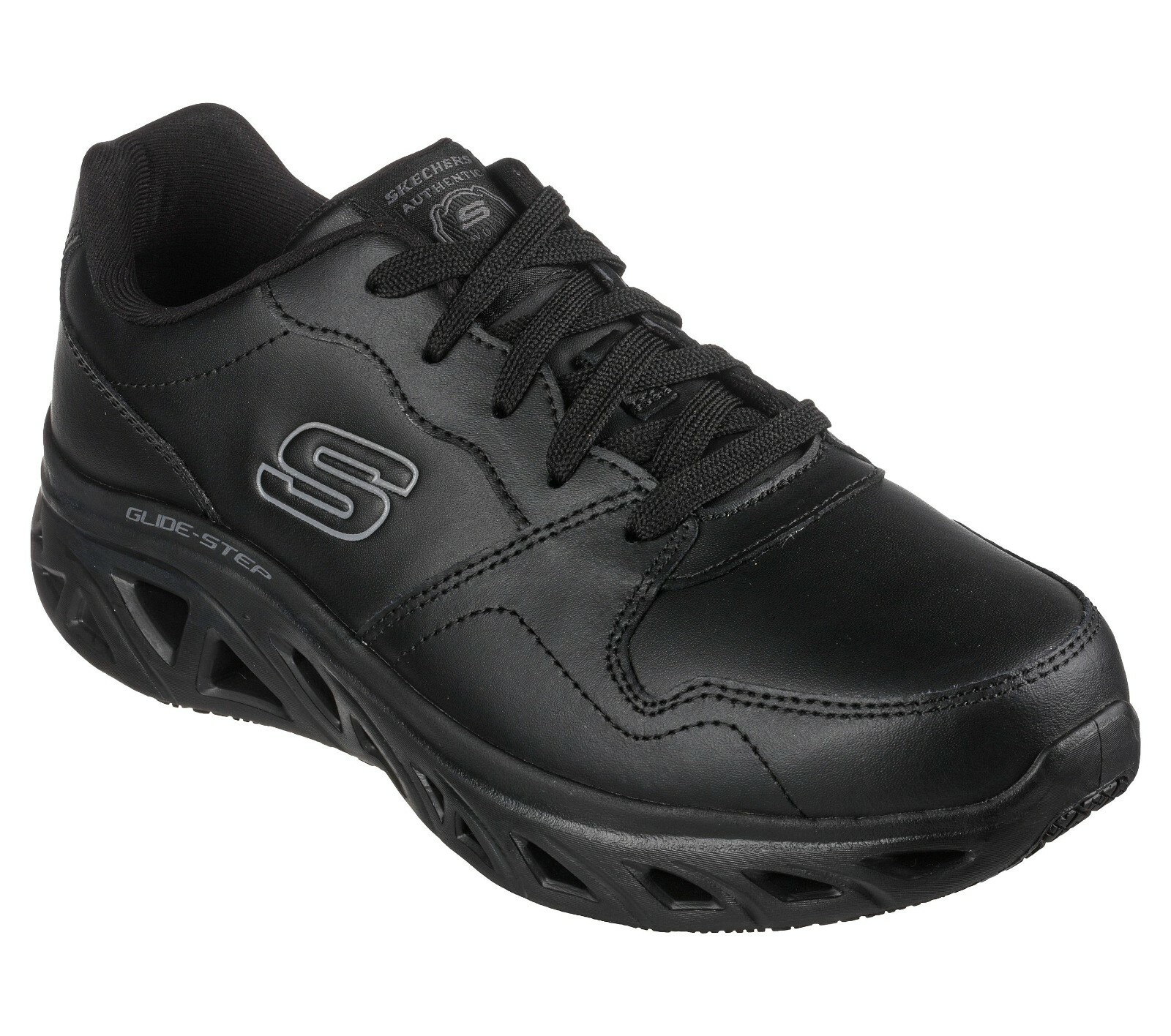 

Skechers GLIDE STEP SR-SYLIS Mens 200105/BLK Черная нескользящая обувь, Черный, 200105