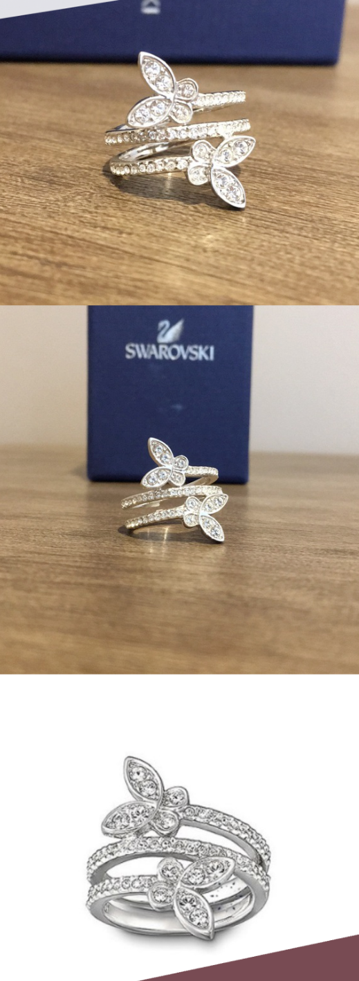 BNIB Swarovski Crystal Nightingale Butterfly Ring size 55 | eBay