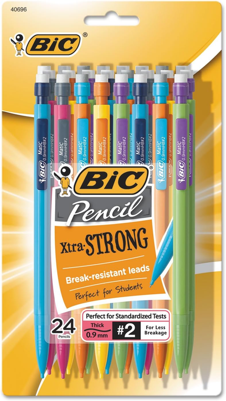 Xtra-Strong Thick Lead Mechanical Pencil, with Colorful Barrel Thick Point (0.9M