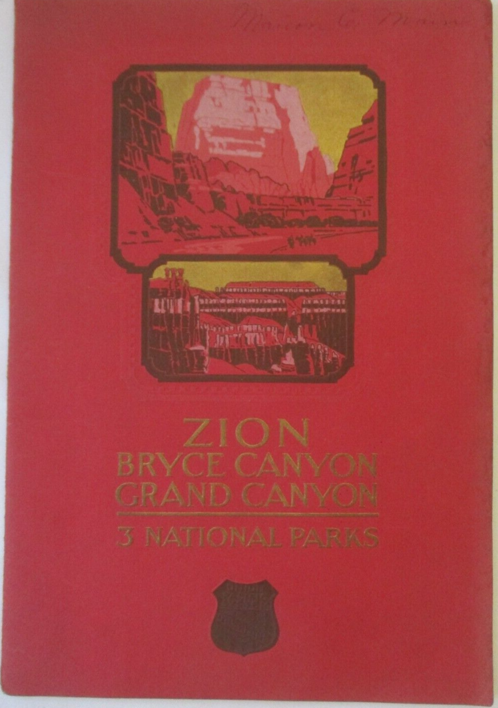 UNION PACIFIC SYSTEM 1935 3 NATIONAL PARKS BOOKLET - ZION