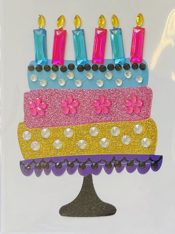 Birthday Cake Rhinestone Stickers Self Adhesive Gems Embellishments DIY Crafts