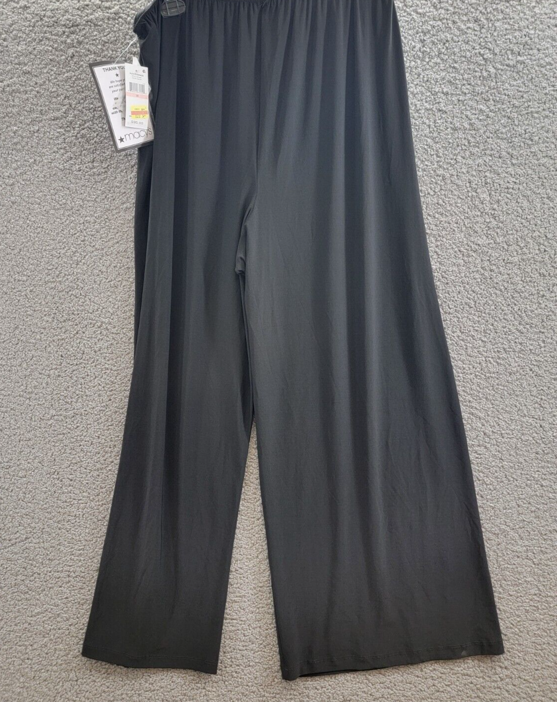 Alex Evenings Plus Size Matte Jersey Straight Leg Pants Women's 2X Black Pull On - Picture 12 of 16