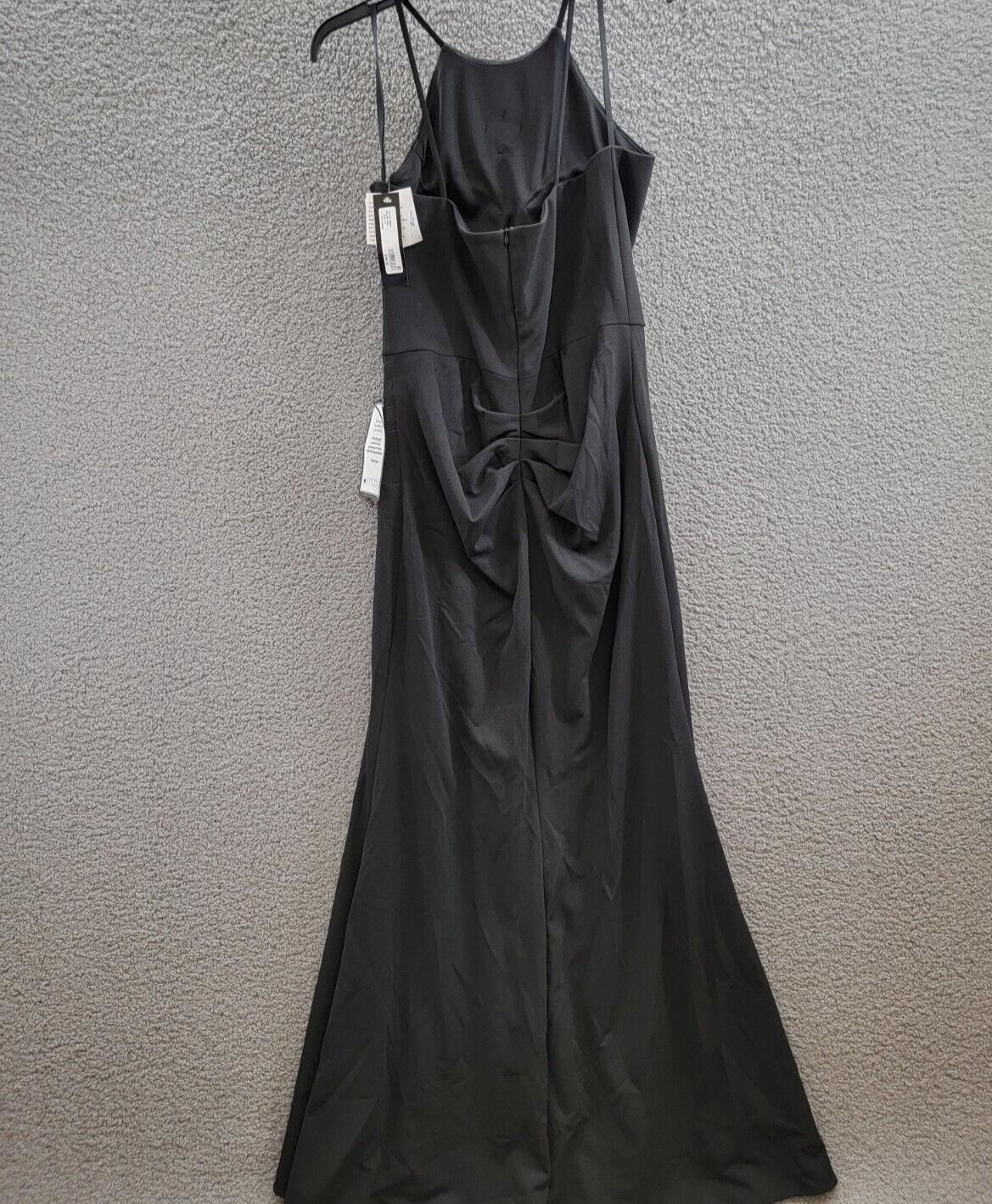 XSCAPE Halter Floral-Embellished Long Gown Women's 14 Black Back Zip Closure - Picture 9 of 14