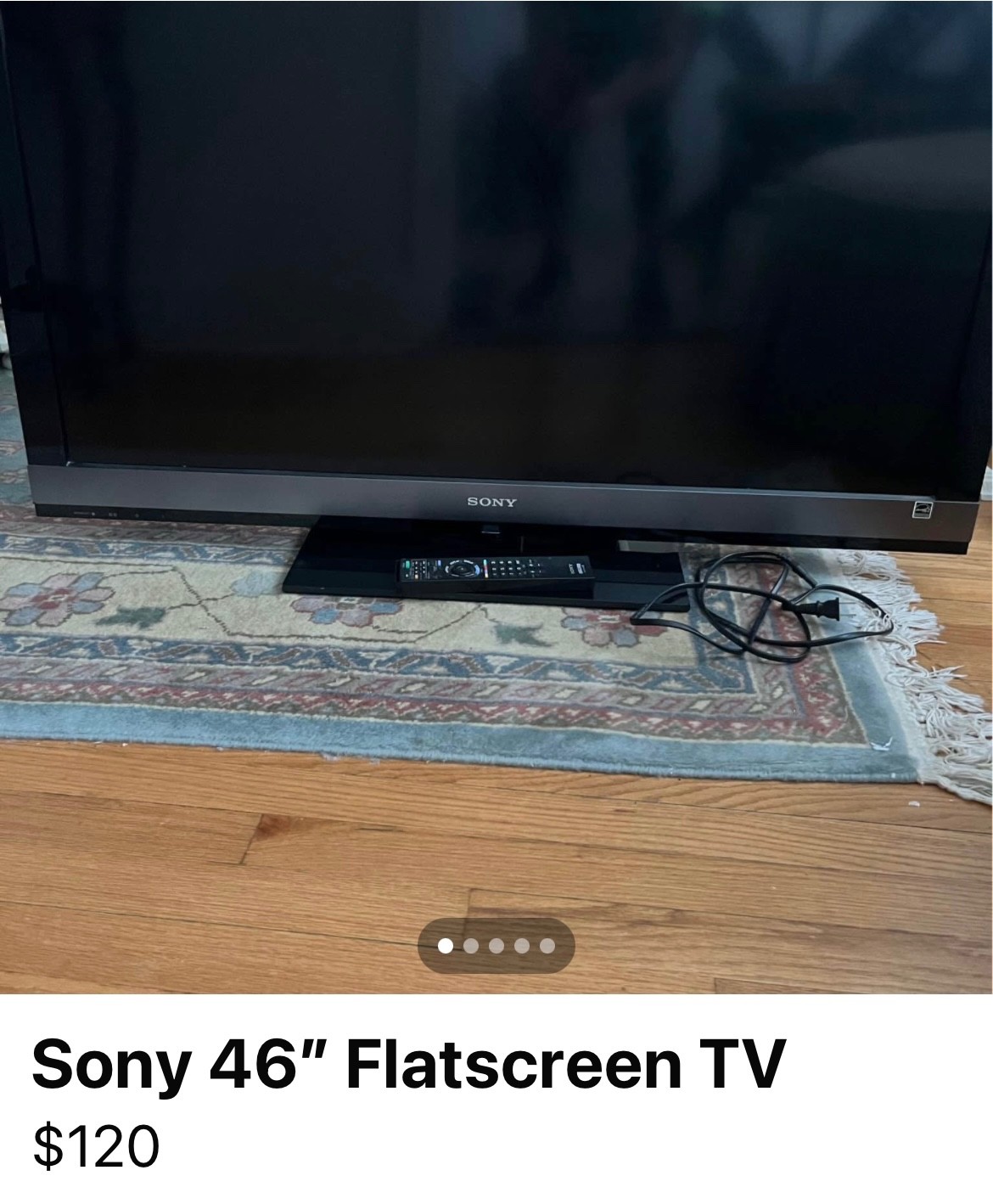 tv sony bravia KDL 46EX700 with swivel stand remote & wire
