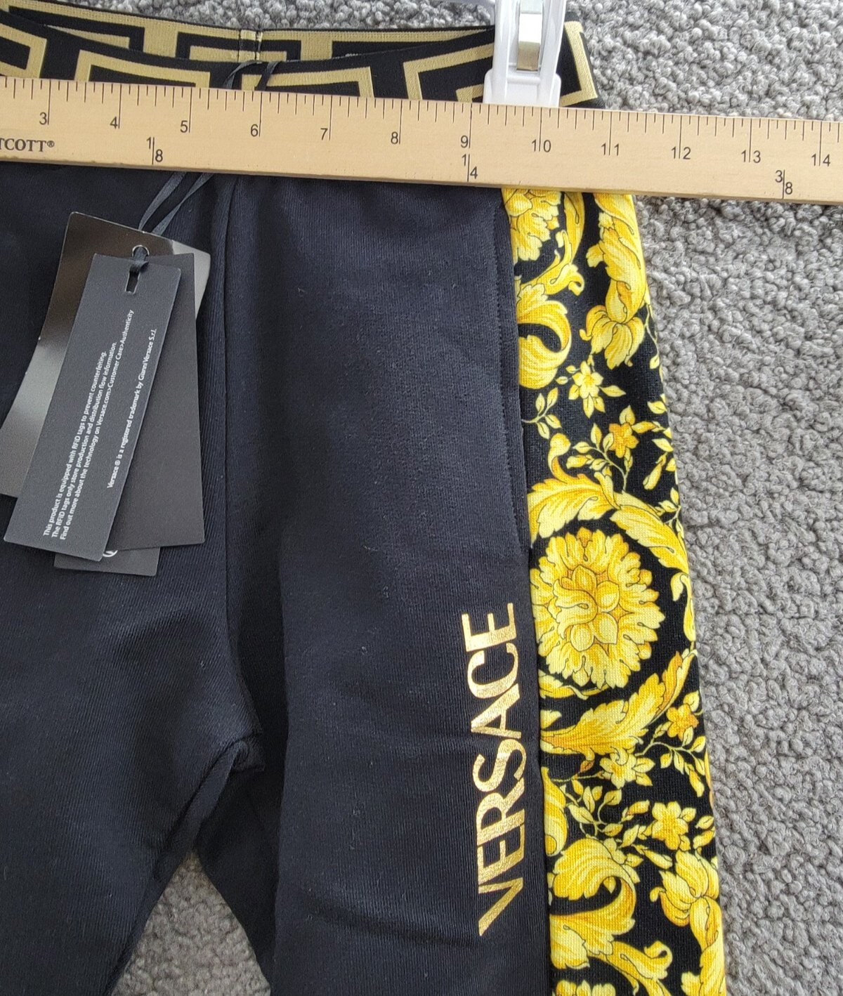 Versace Barocco Jogger Pants Little Boys' 6 Black/Gold Elastic Waist Pull On - Picture 5 of 17