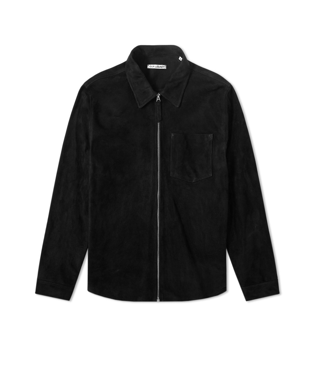 Our Legacy Zip Shirt Jacket in Black Suede, size Small/46 Our Legacy Zip Shirt Jacket in Black Suede, size Small/46