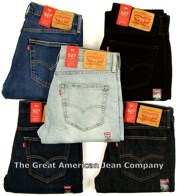 levi 527 indie blue low rise boot cut strauss mens jeans 05527