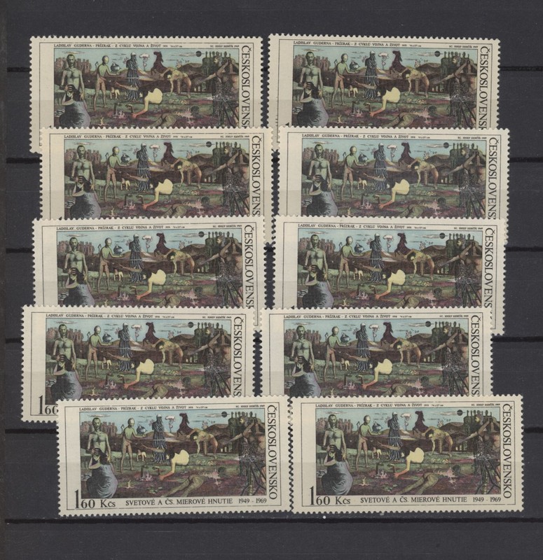 S41648 Dealer Stock TchéCoslovaquie Mnh 1969 International Peace Movem X 10 Sets