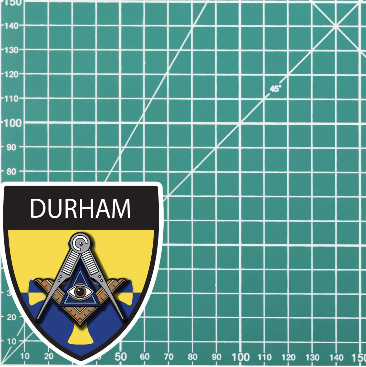 Durham Masonic Shield Sticker - Picture 4 of 4