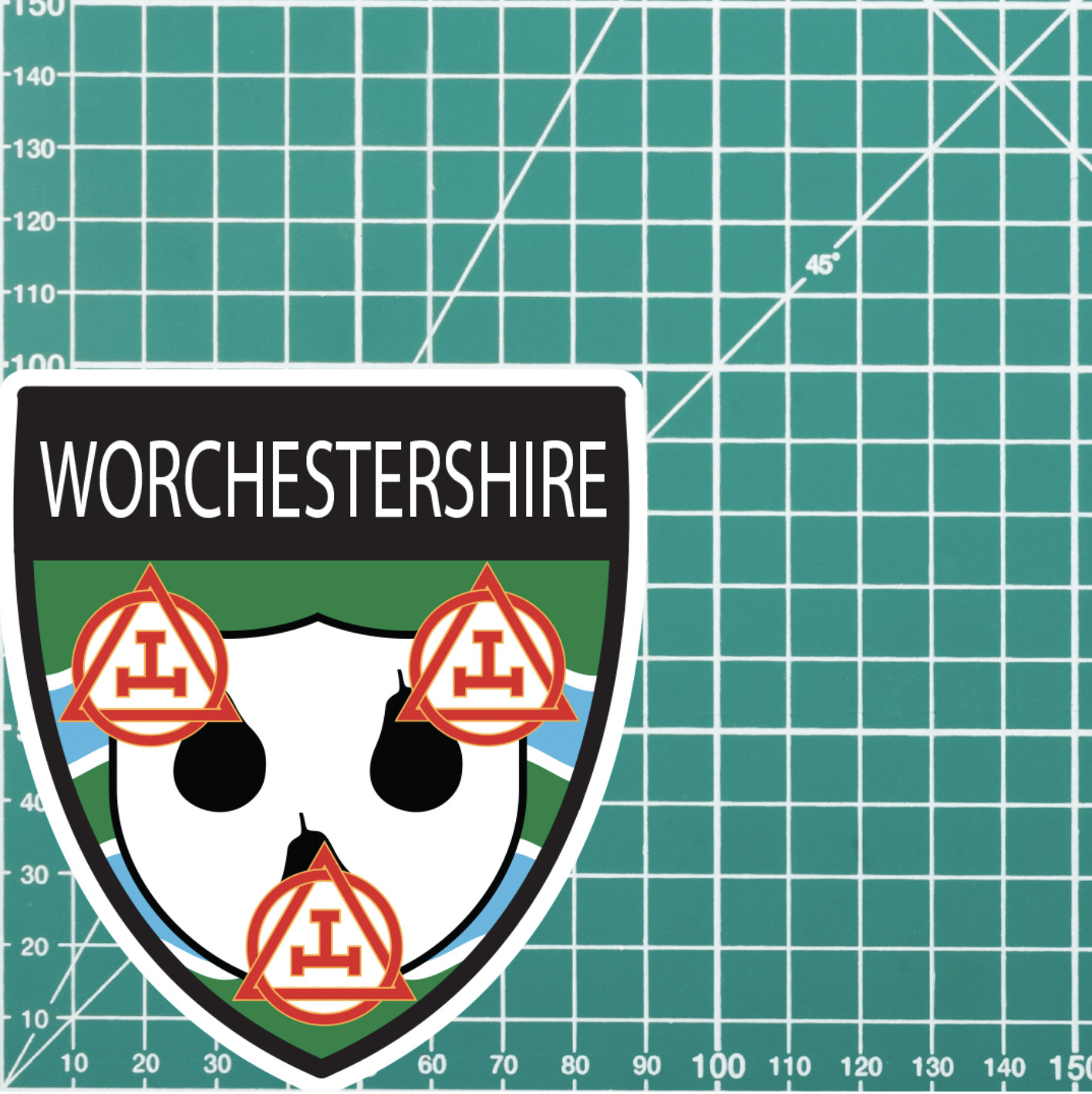 Worcestershire Masonic Holy Royal Arch Shield Sticker - Picture 4 of 4