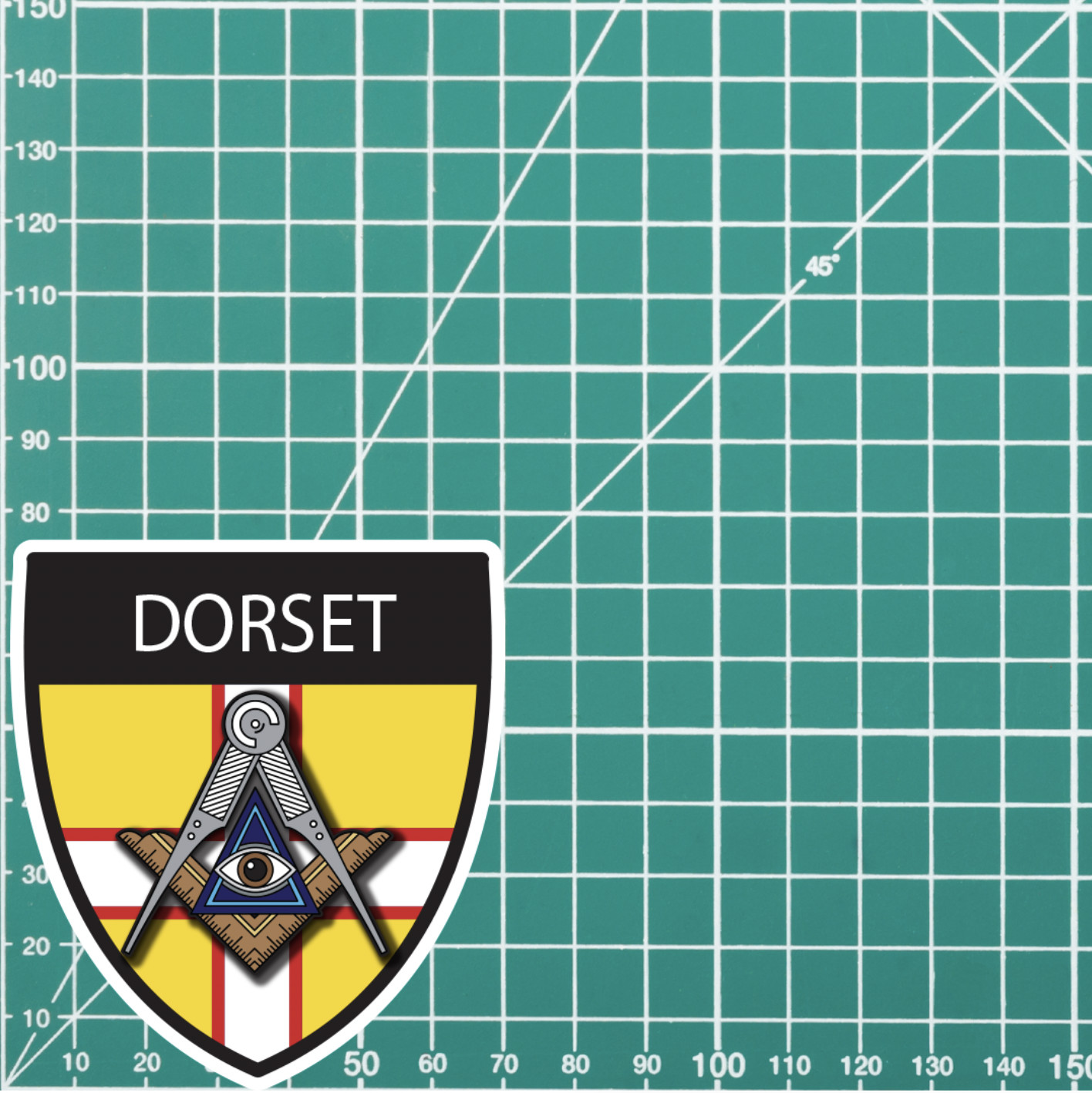 Dorset Masonic Shield Sticker - Picture 4 of 4