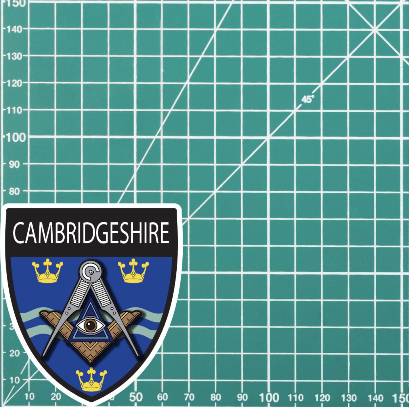 Cambridgeshire Masonic Shield Sticker - Picture 4 of 4