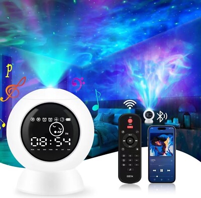 LitEnergy Alarm Clock Star Projector for Kids Bedroom, Bluetooth Speaker