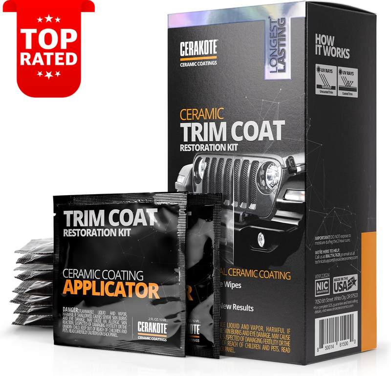 Ceramic Trim Coat Kit Plastic Trim Restorer Lasts Over 200 Washes Easy Apply