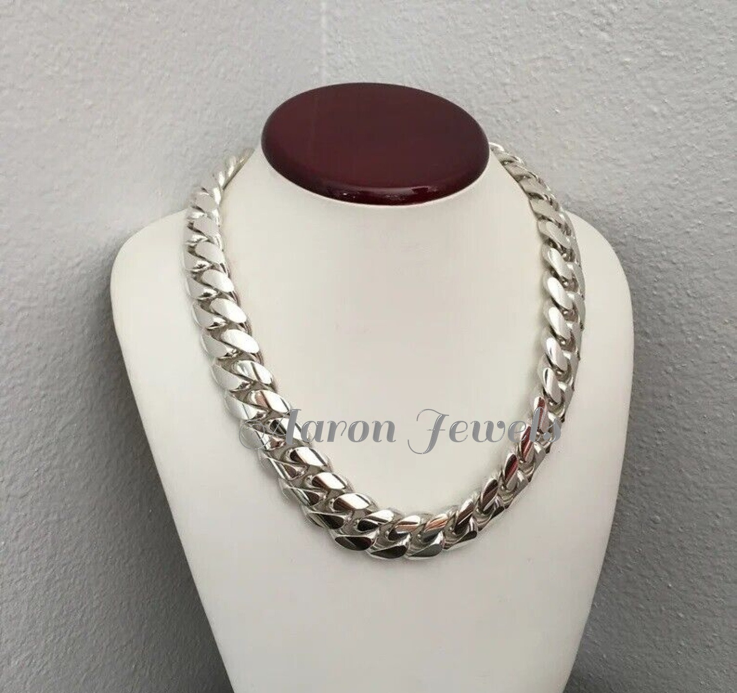 Pre-owned Handmade Men's Miami Plain Cuban 20mm X 26" Link Chain 925 Sterling Silver Italian Lock
