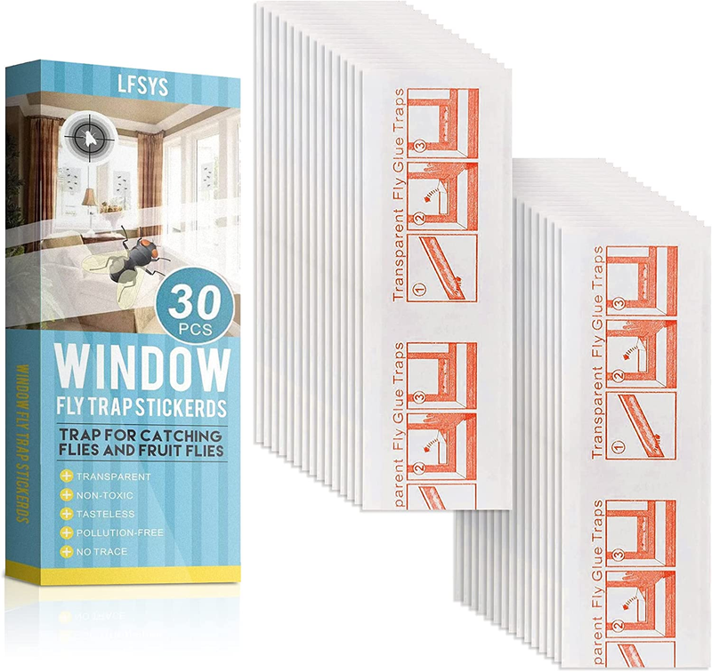 For Indoor Fly Paper Sticky Strips Fly Catcher Clear W